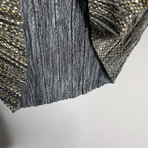 Anthropologie Sabina Musayev XS Gold Agatha Tie Neck Metallic Dress Long Sleeve - Picture 10 of 13